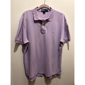 Polo By Ralph Lauren Collared Polo Short Mens Size Large Lavender Pony